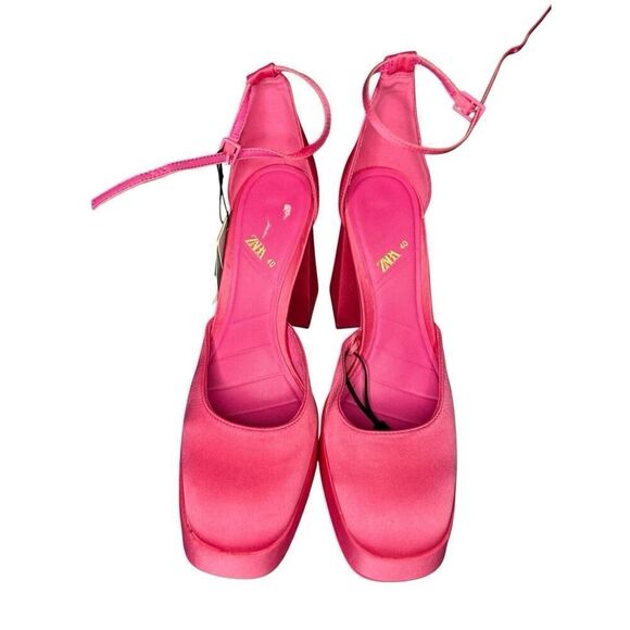 NWT ZARA Pink Platform Heels sz 40 / 10 - Picture 5 of 12